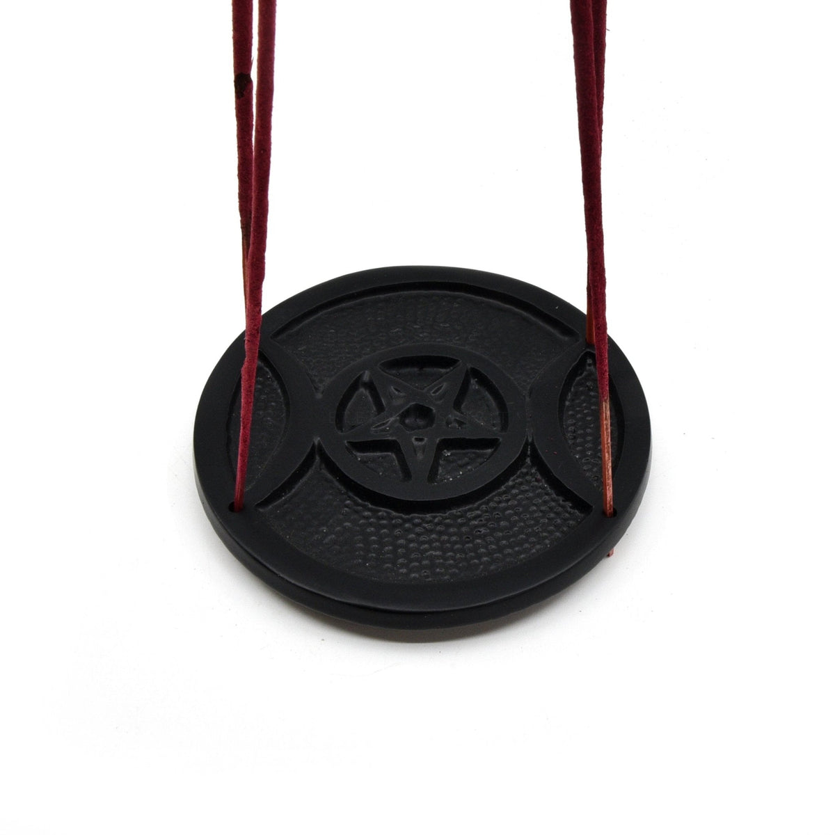 Aluminium "Triple Moon Pentacle" incense holder, detail view — Eternal Spirit