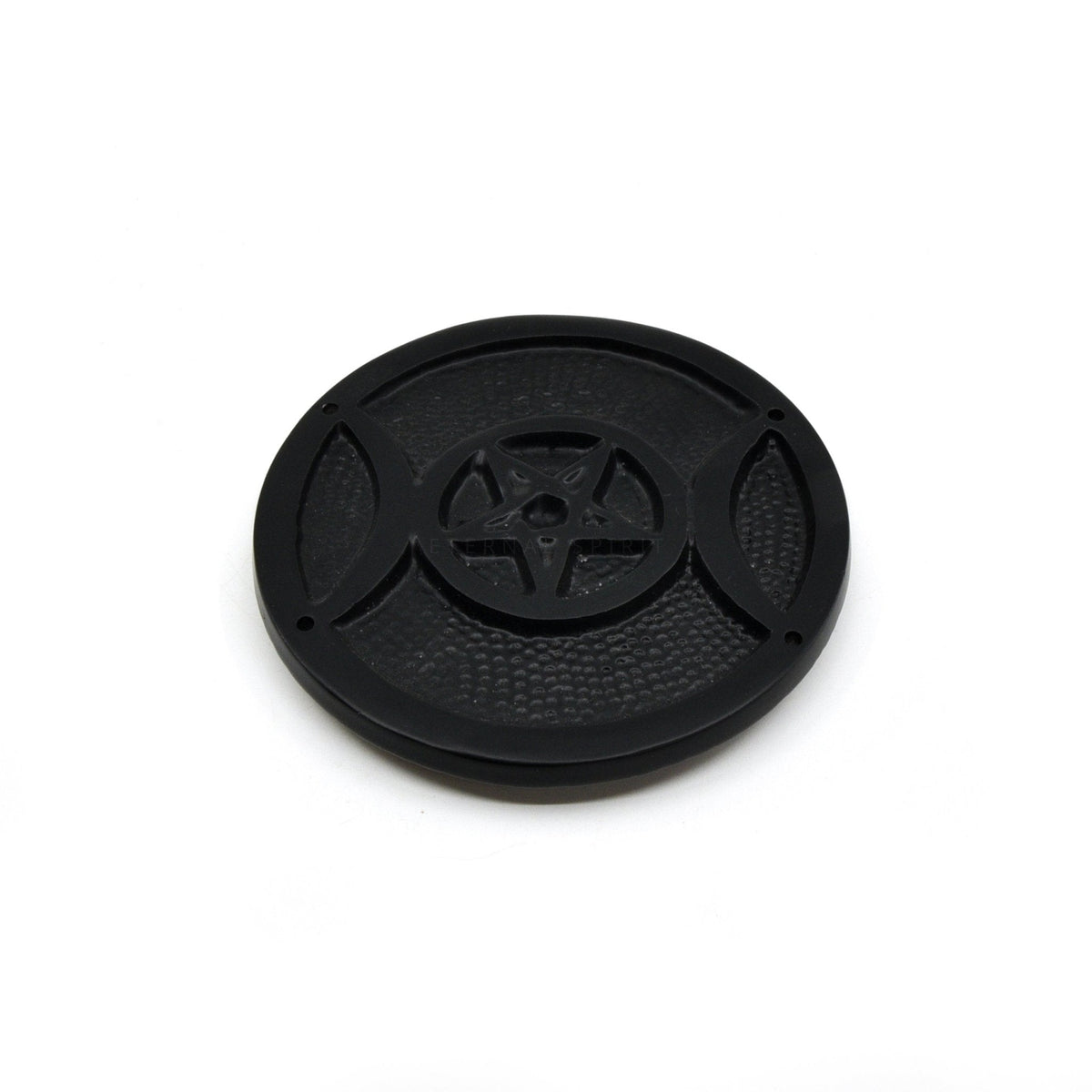 Black aluminium "Triple Moon Pentacle" incense holder — Eternal Spirit
