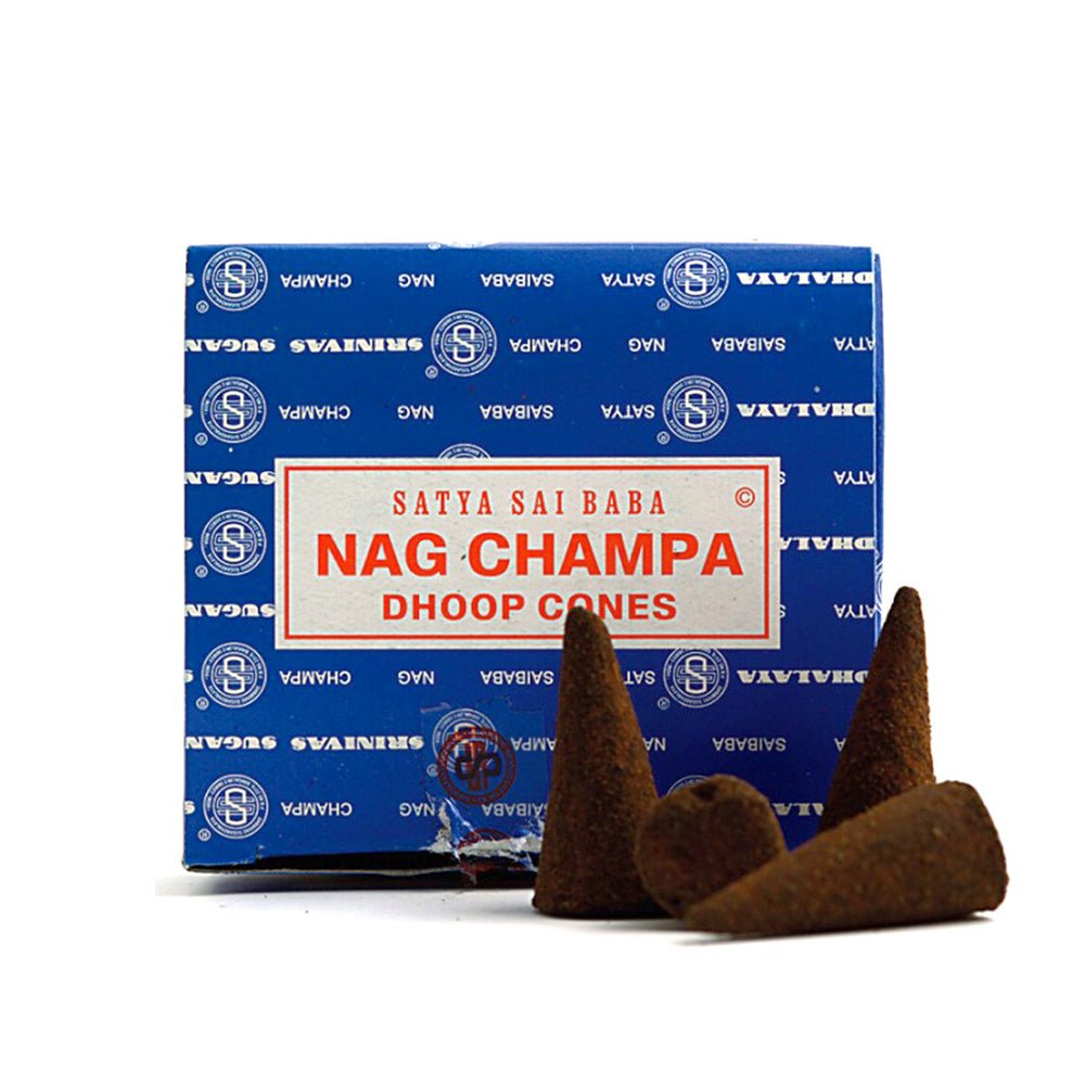 incense cones - nag champa, artisan packaging on white background — Eternal Spirit
