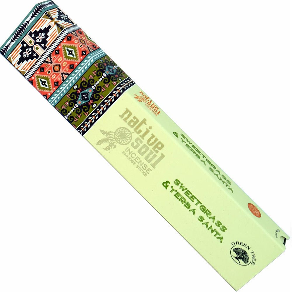 incense sticks - native soul "sweetgrass & yerba santa", artisan packaging on white background — Eternal Spirit