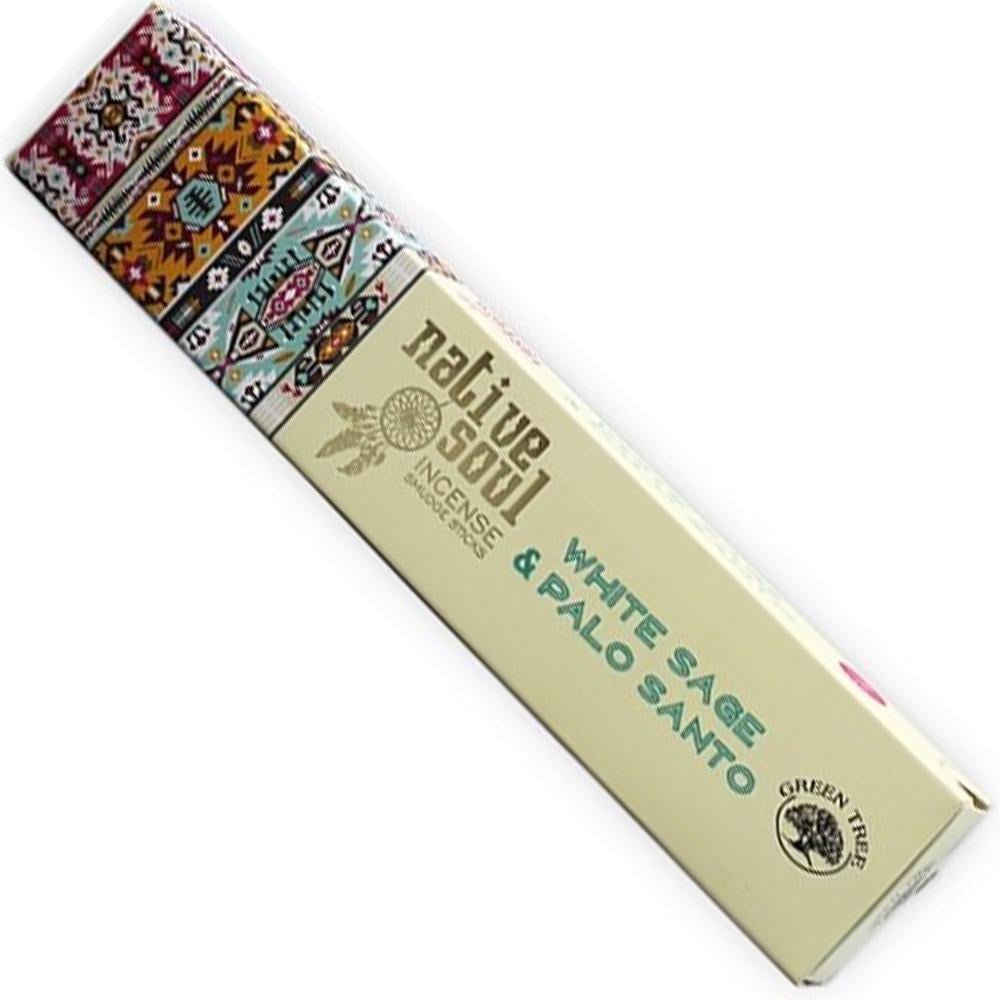 incense sticks - native soul "white sage & palo santo", aromatic herbal bundle on white background — Eternal Spirit