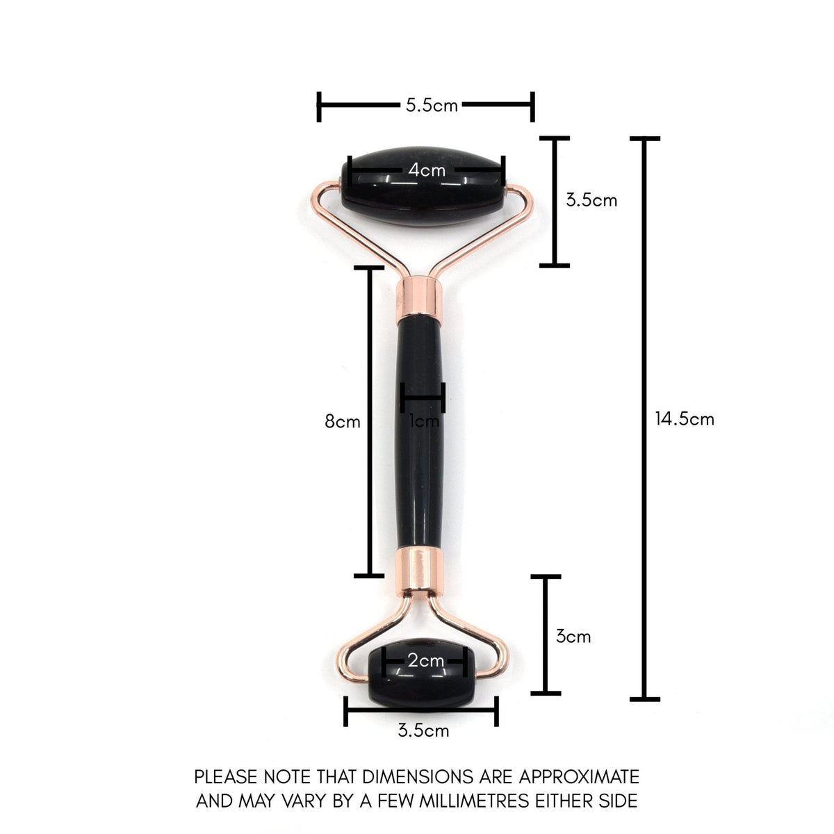Crystal skincare roller in Obsidian, lifestyle display — Eternal Spirit