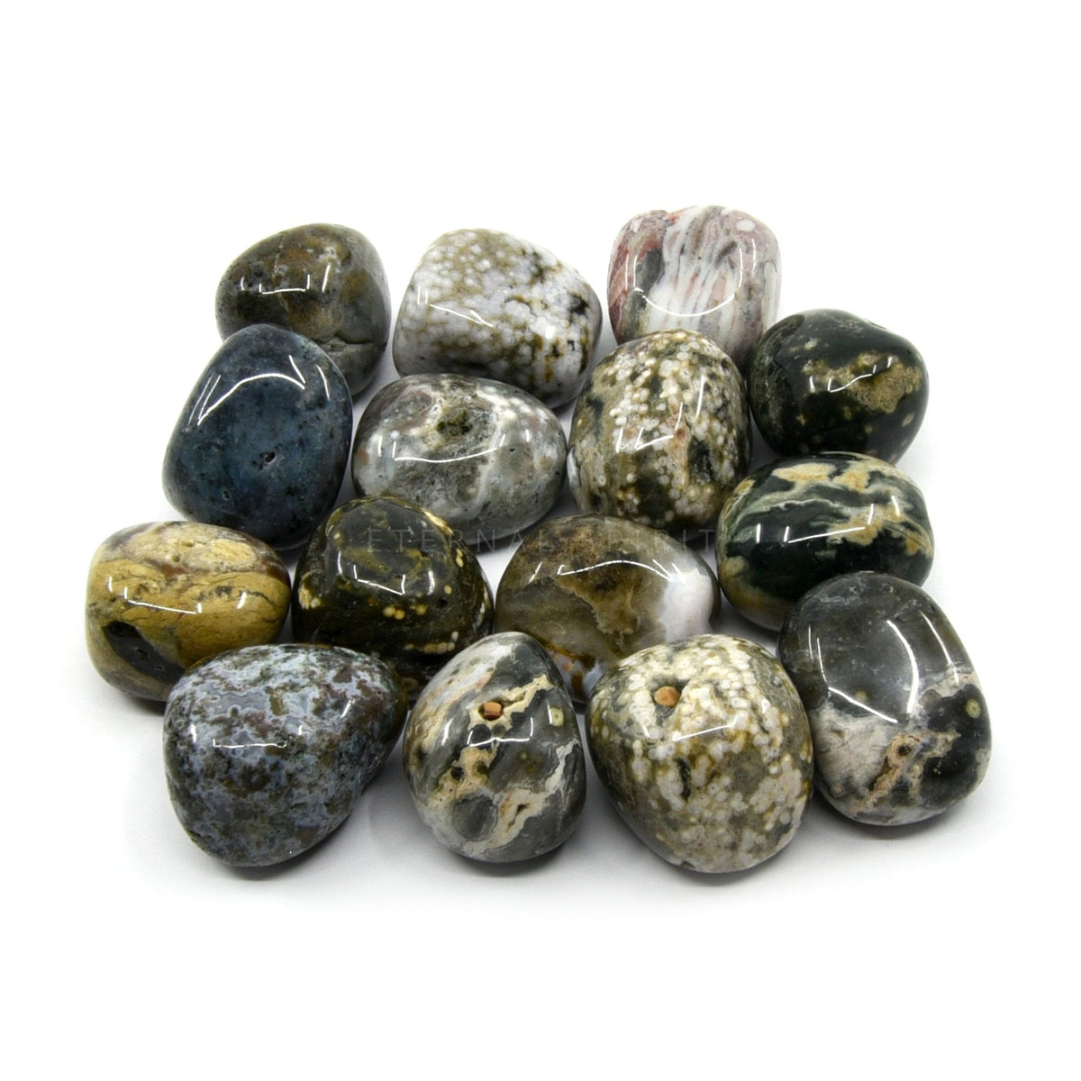 collection of polished Jasper (Ocean) tumble stones — Eternal Spirit