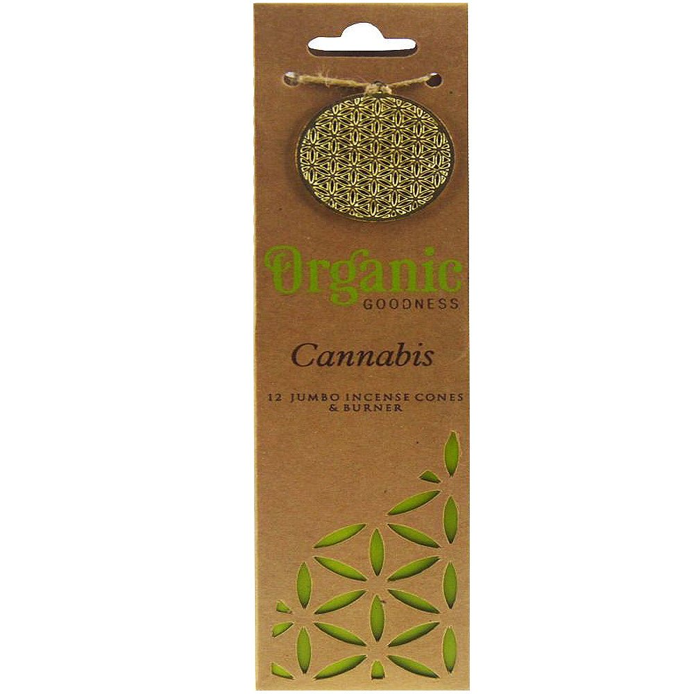 incense cones - organic goodness "cannabis", artisan packaging on white background — Eternal Spirit