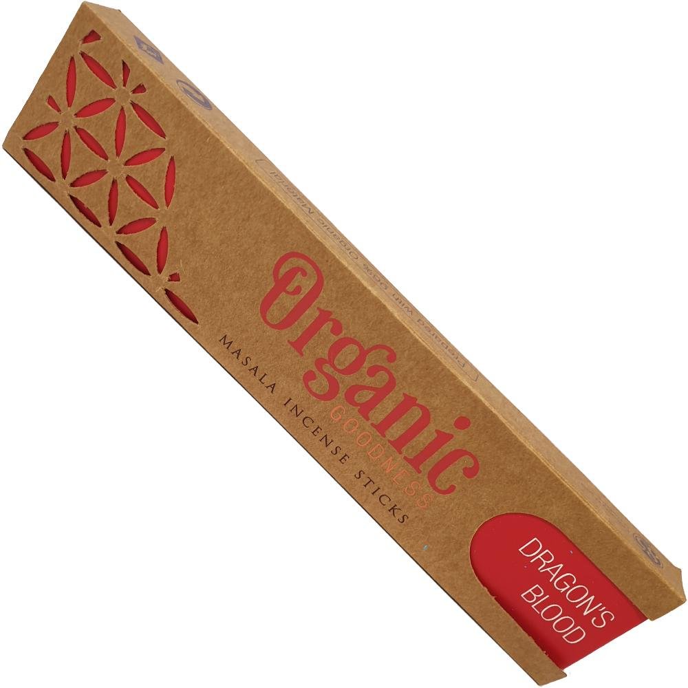 incense sticks - organic goodness "dragon's blood", artisan packaging on white background — Eternal Spirit