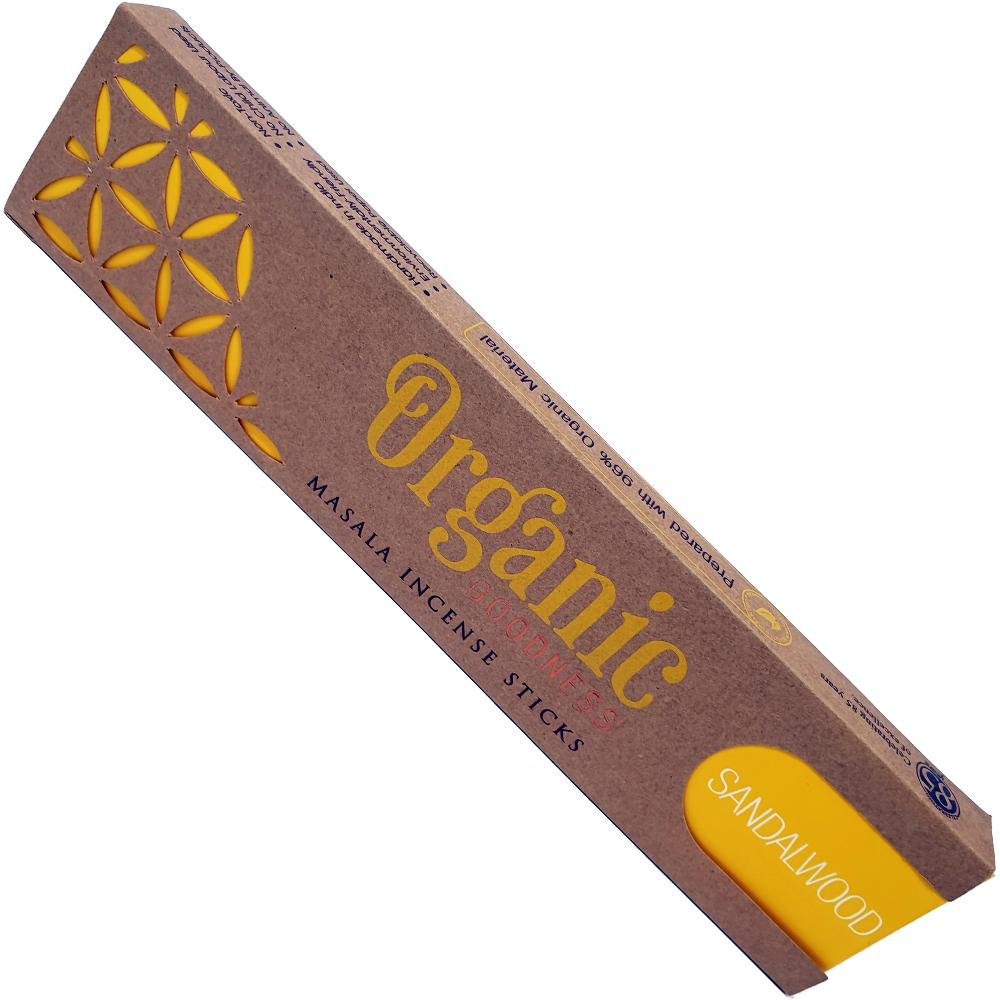 incense sticks - organic goodness "sandalwood", artisan packaging on white background — Eternal Spirit