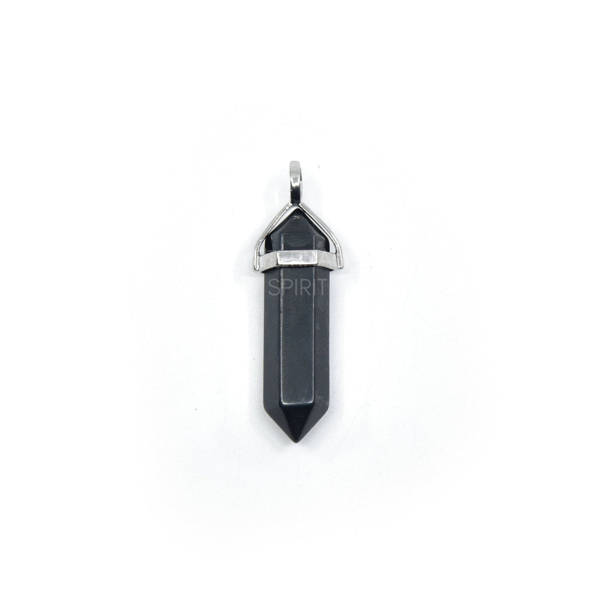 double terminated pendant in Onyx (Black), showing natural stone detail — Eternal Spirit