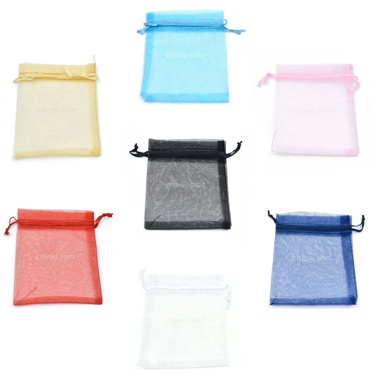 Organza crystal pouches in assorted vibrant colours — Eternal Spirit