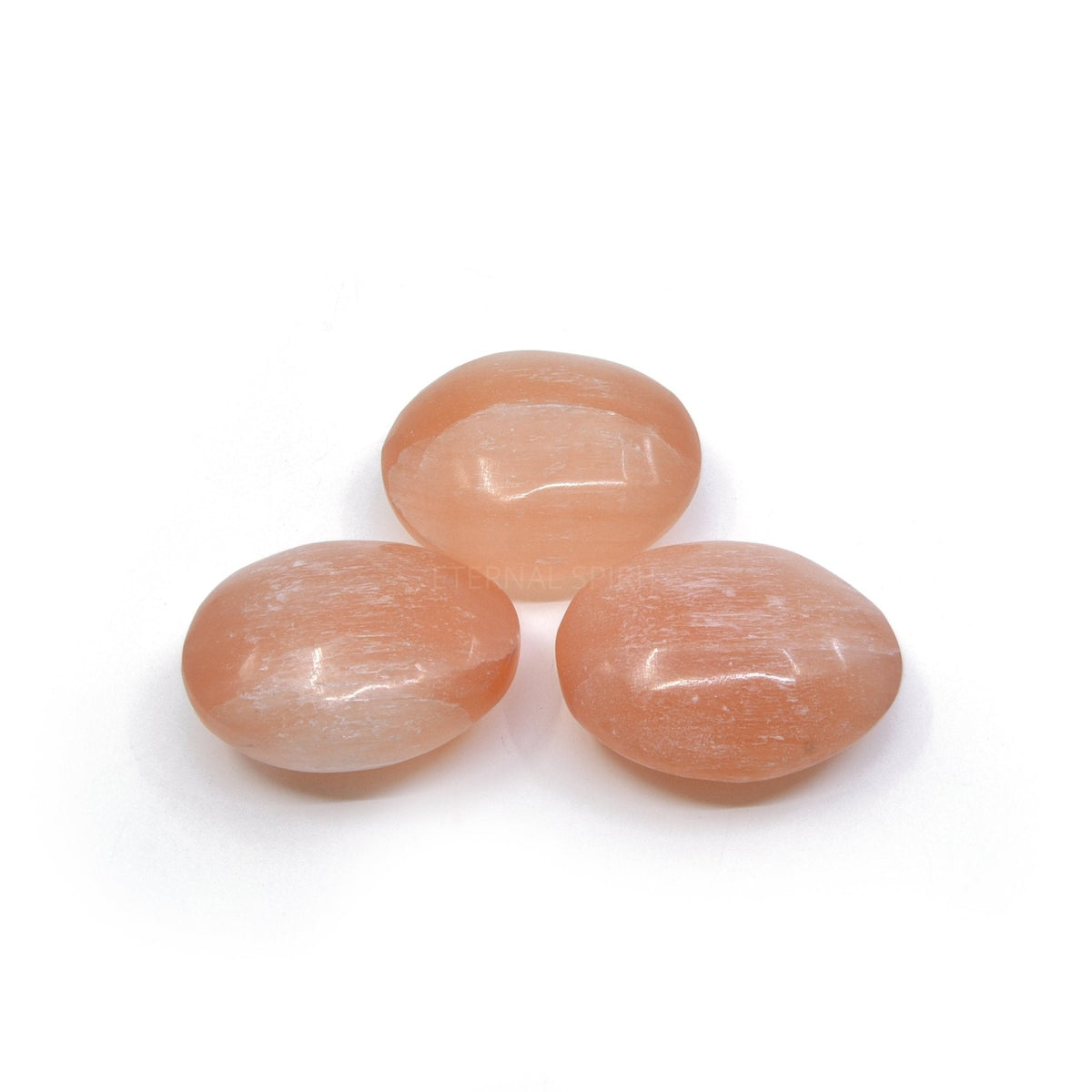 warm Peach Selenite palm stone 7cm — Eternal Spirit