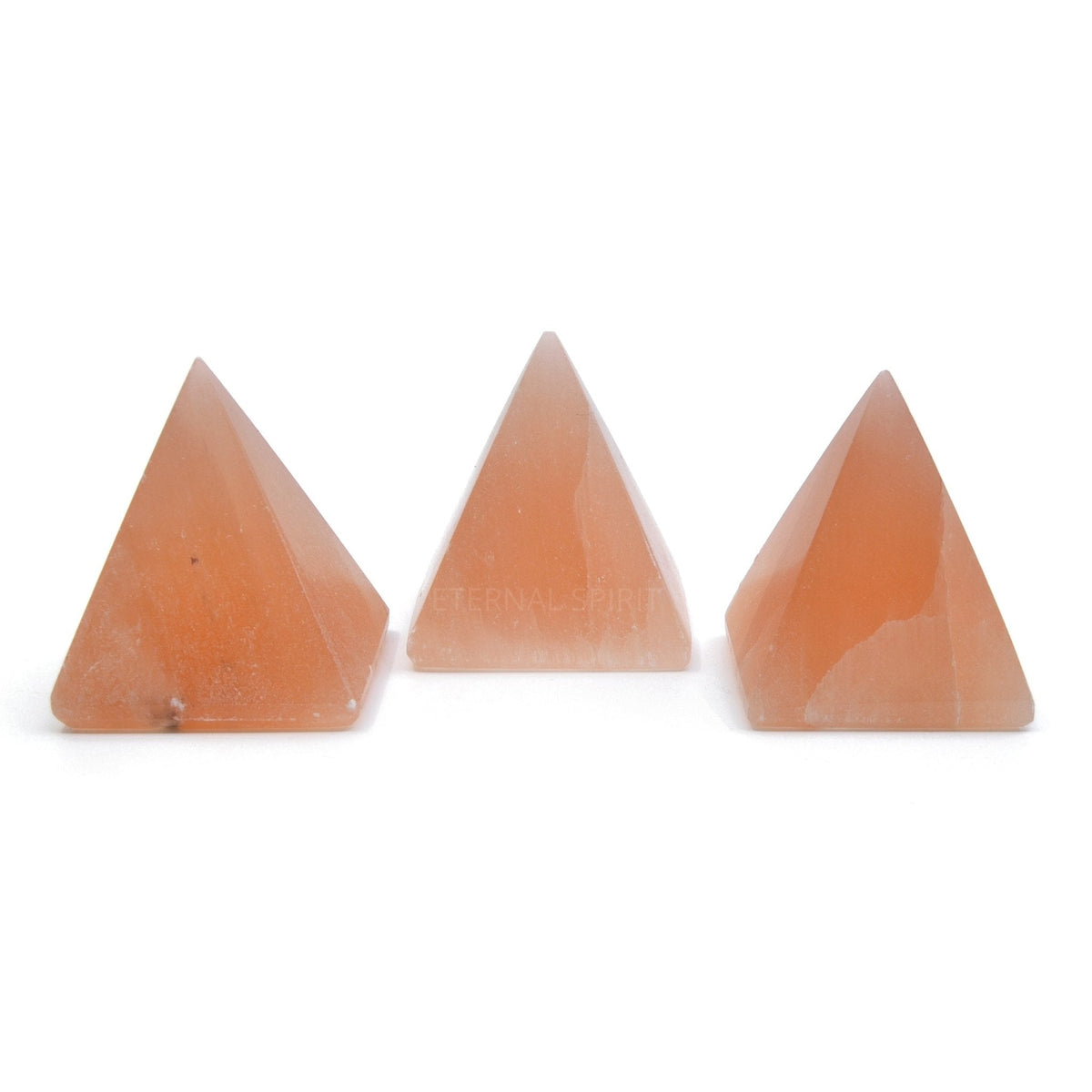 warm Peach Selenite pyramid 5cm, showcasing natural beauty — Eternal Spirit