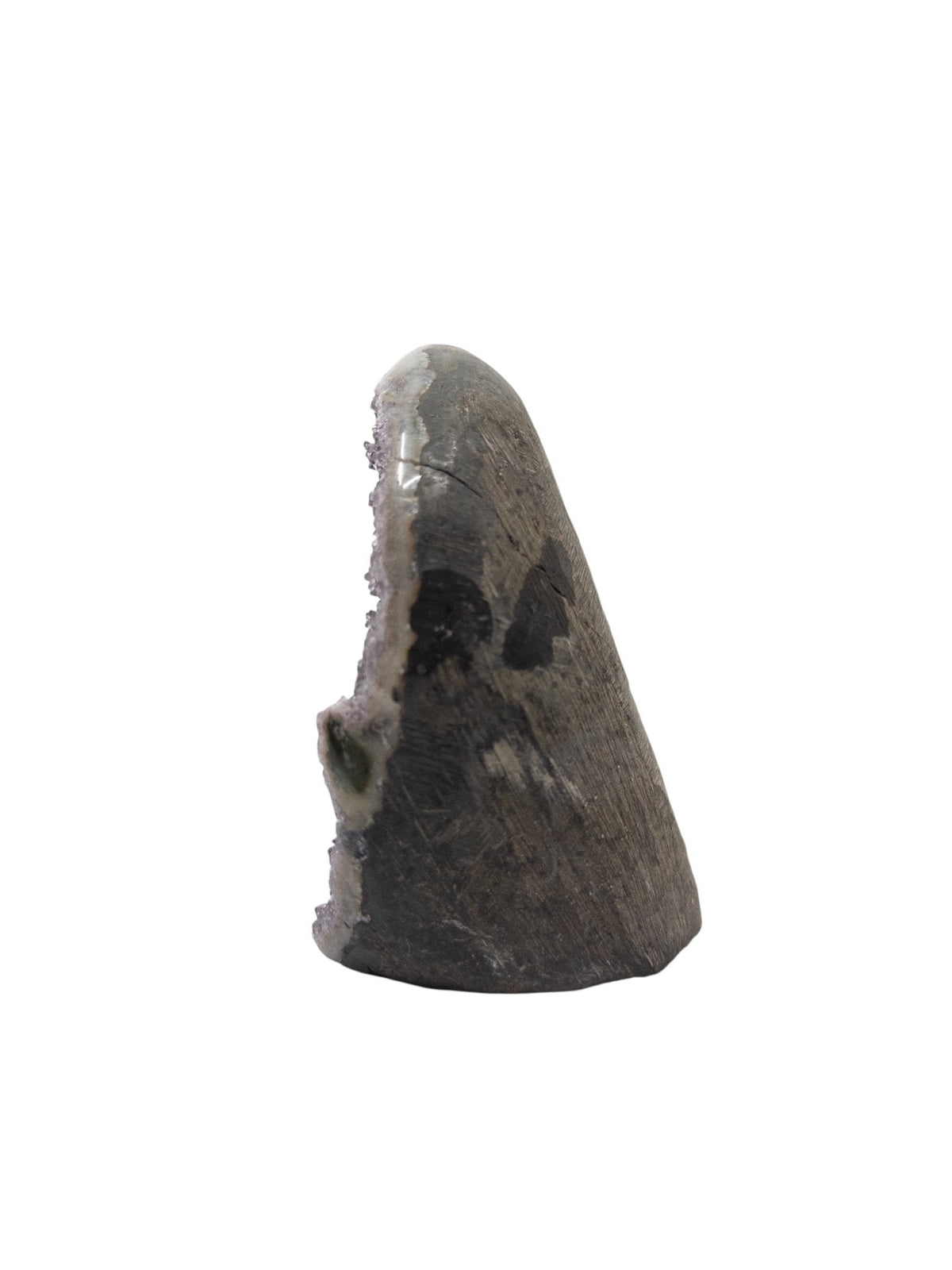 rich violet Amethyst base cut formation #3555, close-up of natural texture — Eternal Spirit