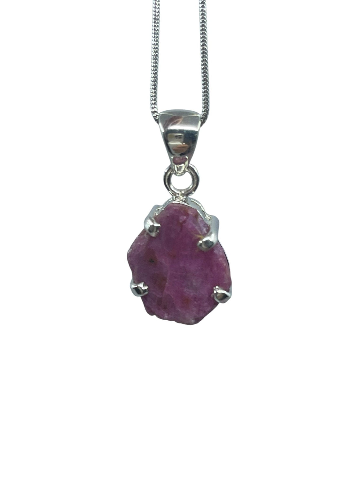 ruby natural pendant with polished sterling silver bail — Eternal Spirit