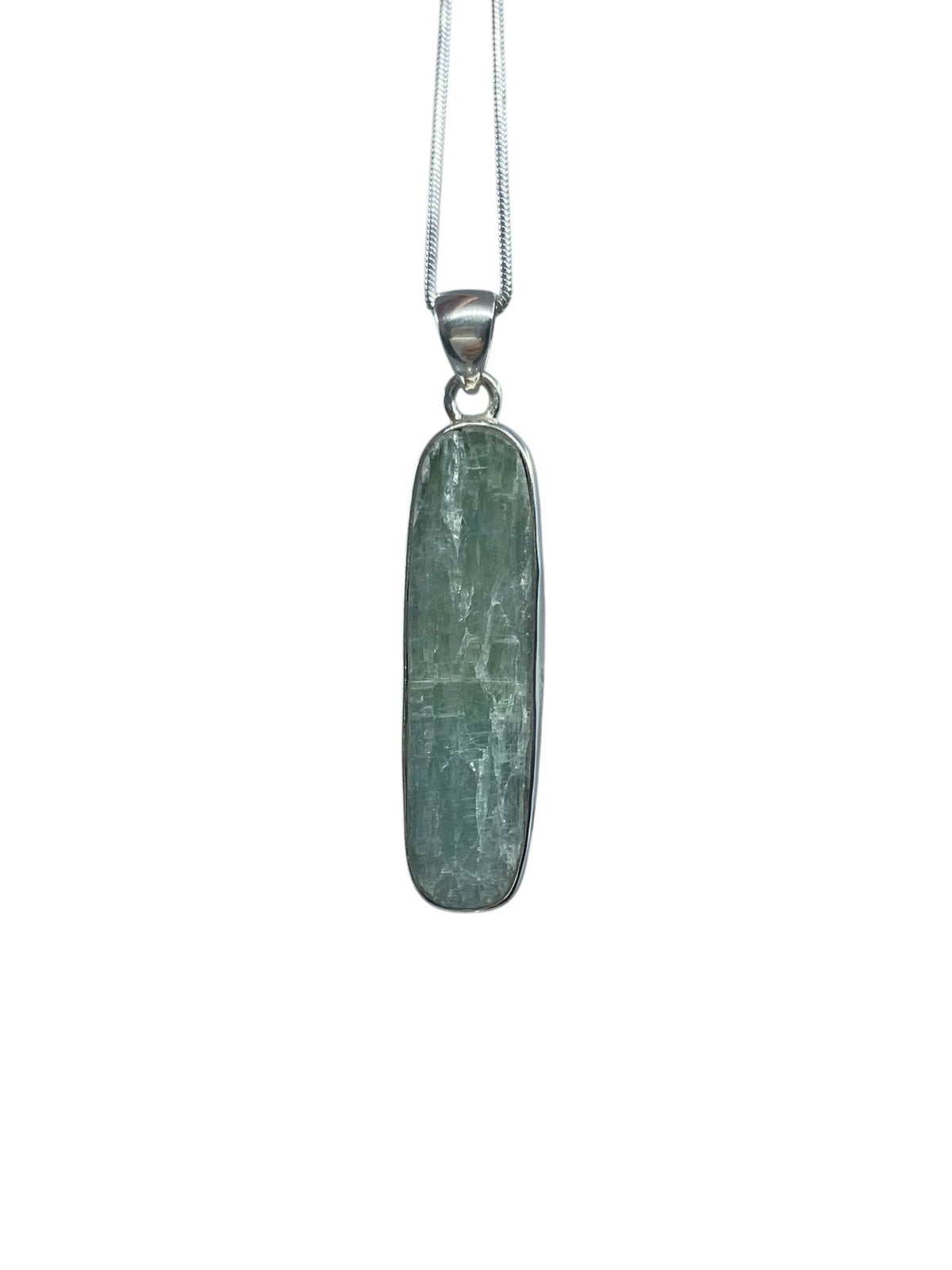 kyanite (green) natural pendant with sterling silver bail — Eternal Spirit