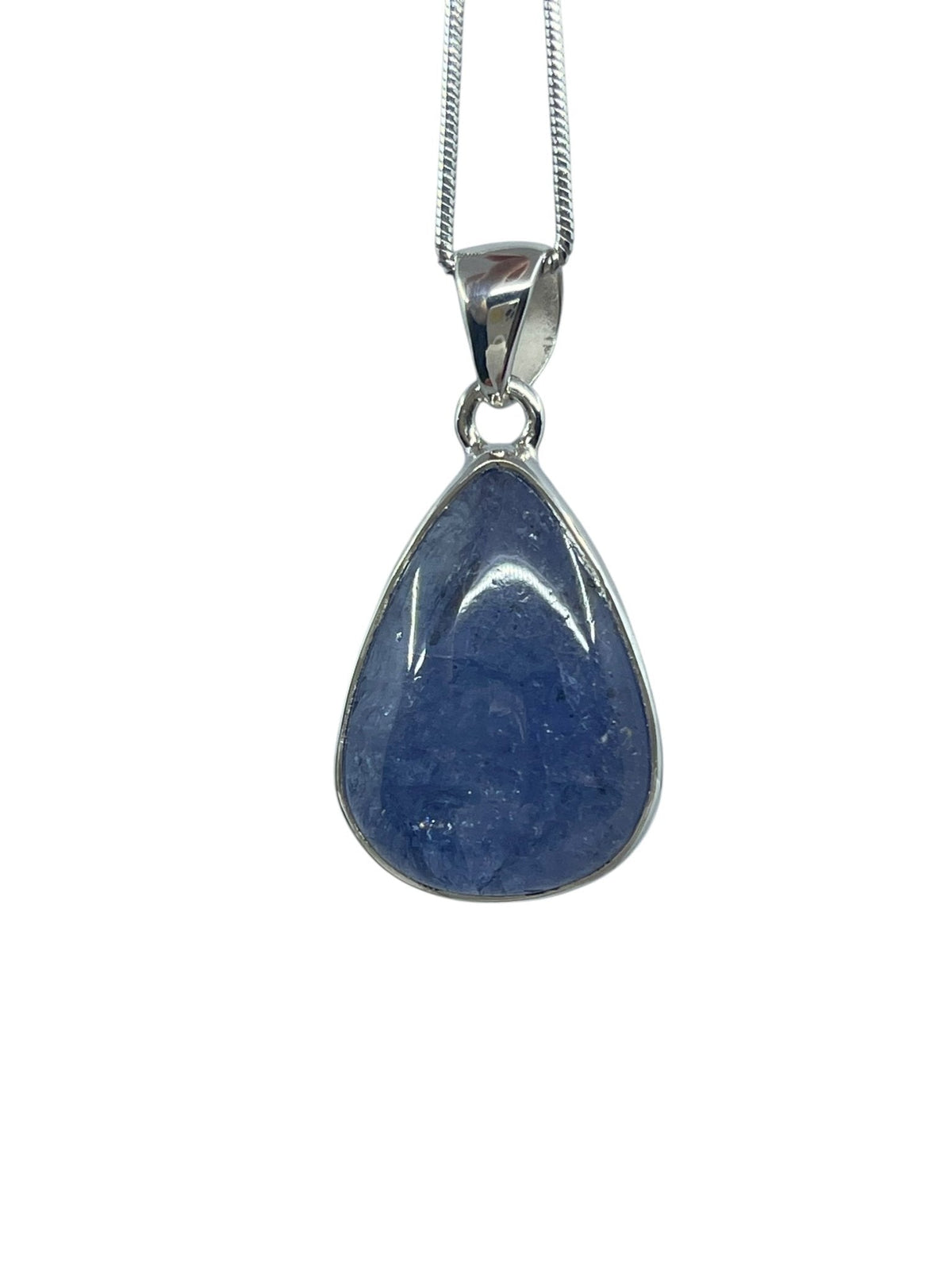 tanzanite cabochon teardrop pendant with sterling silver bail — Eternal Spirit