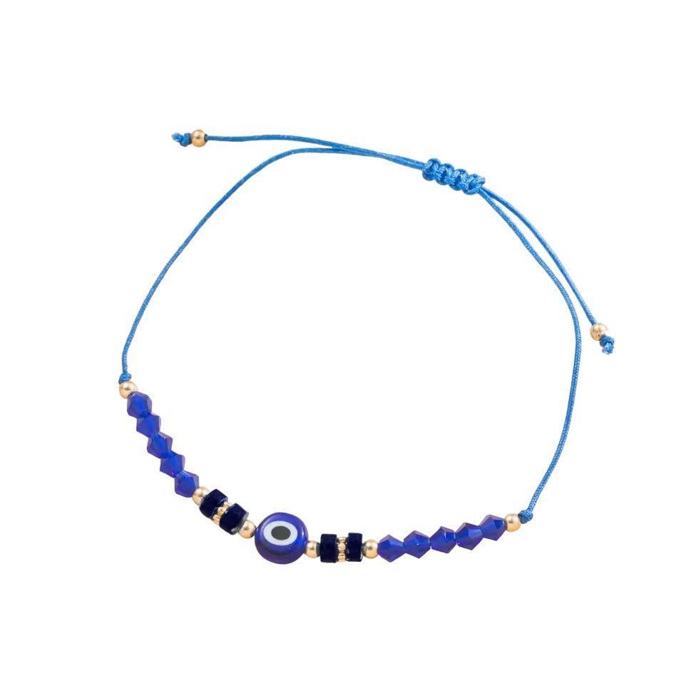 Evil Eye Protection bracelet in Blue with glass eye beads — Eternal Spirit