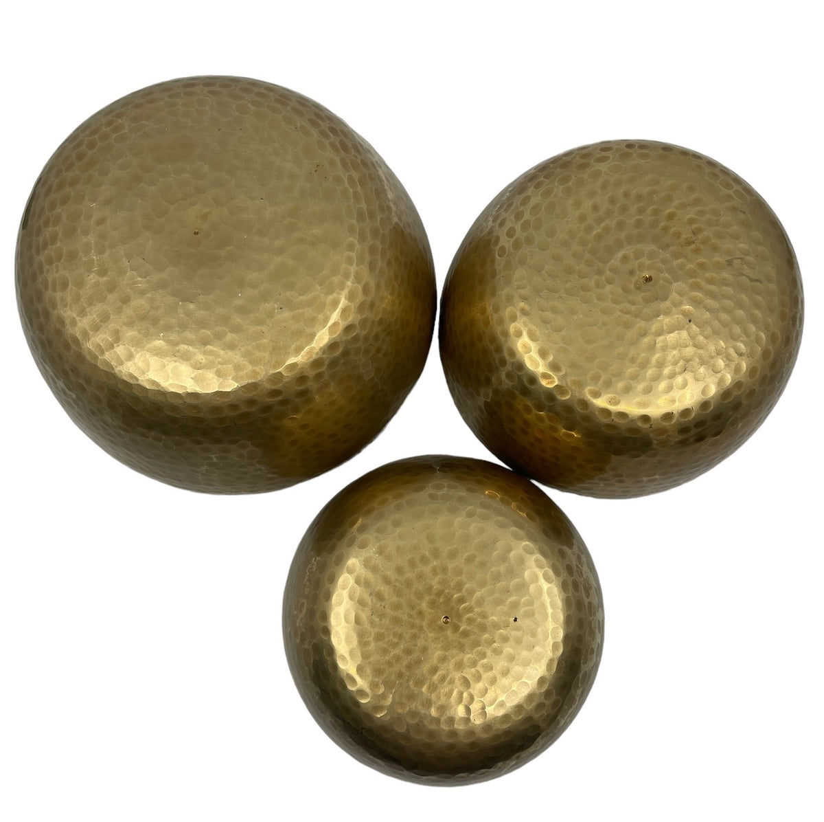 overhead view into the 13.5cm Yellow Hammered Madal Base chakra singing bowl — Eternal Spirit