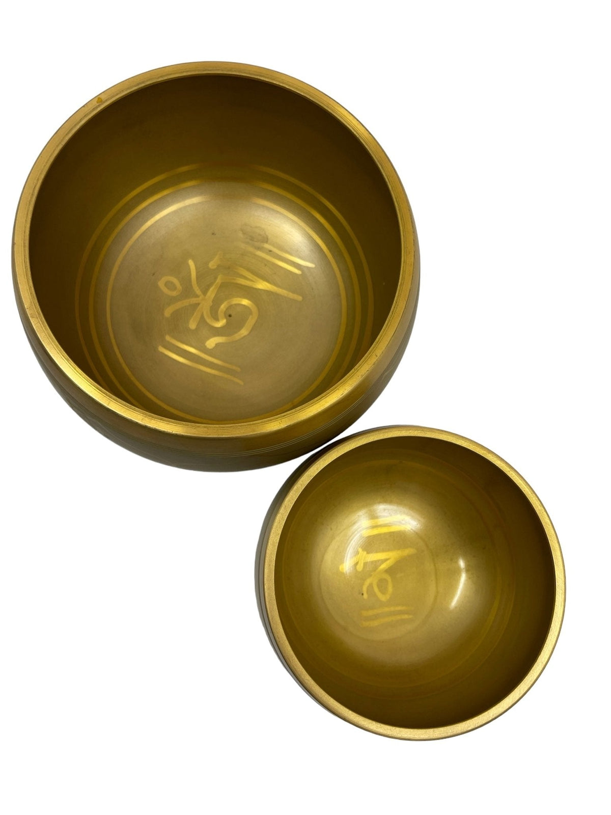 Gold Auspicious Tibetan singing bowl top view — Eternal Spirit
