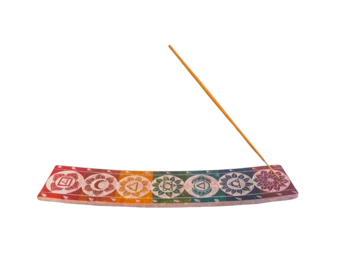 Rectangular soapstone chakra incense holder — Eternal Spirit