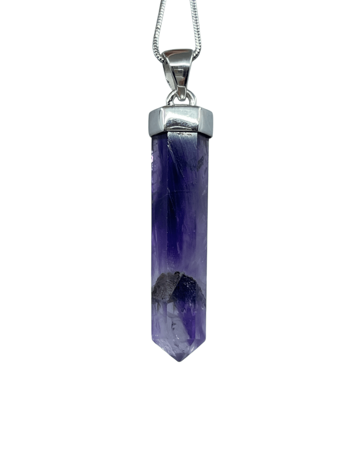 amethyst generator pendant with polished sterling silver bail — Eternal Spirit