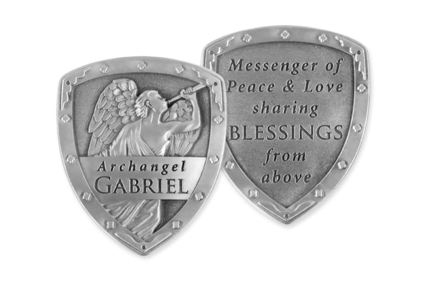 Pocket Shield "Archangel Gabriel" charm, detailed front view — Eternal Spirit