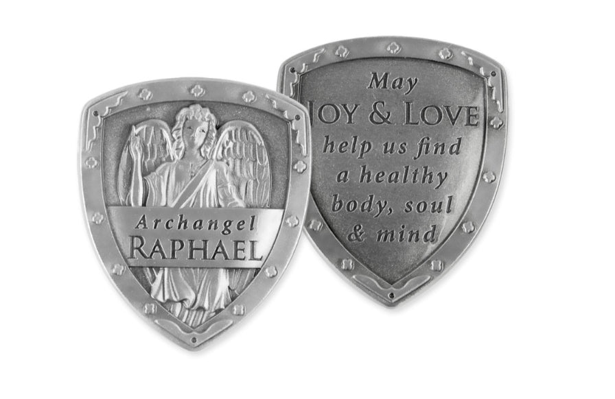 Pocket Shield "Archangel Raphael" charm, detailed front view — Eternal Spirit