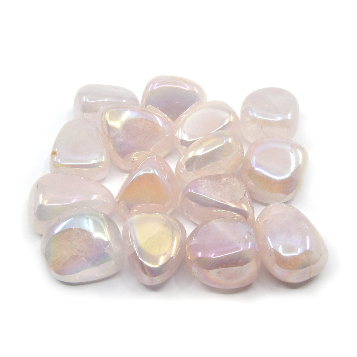 collection of polished Quartz (Rose Aura) tumble stones — Eternal Spirit