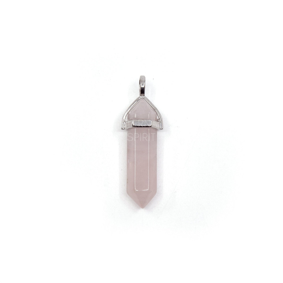 double terminated pendant in Quartz (Rose), showing natural stone detail — Eternal Spirit