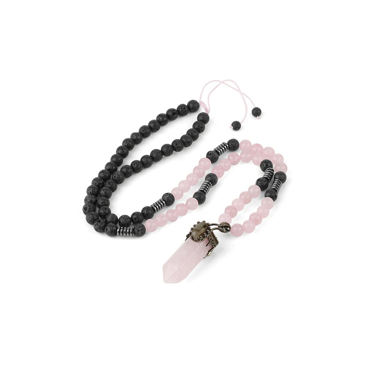 Rose Quartz generator point crystal pendant on cord — Eternal Spirit