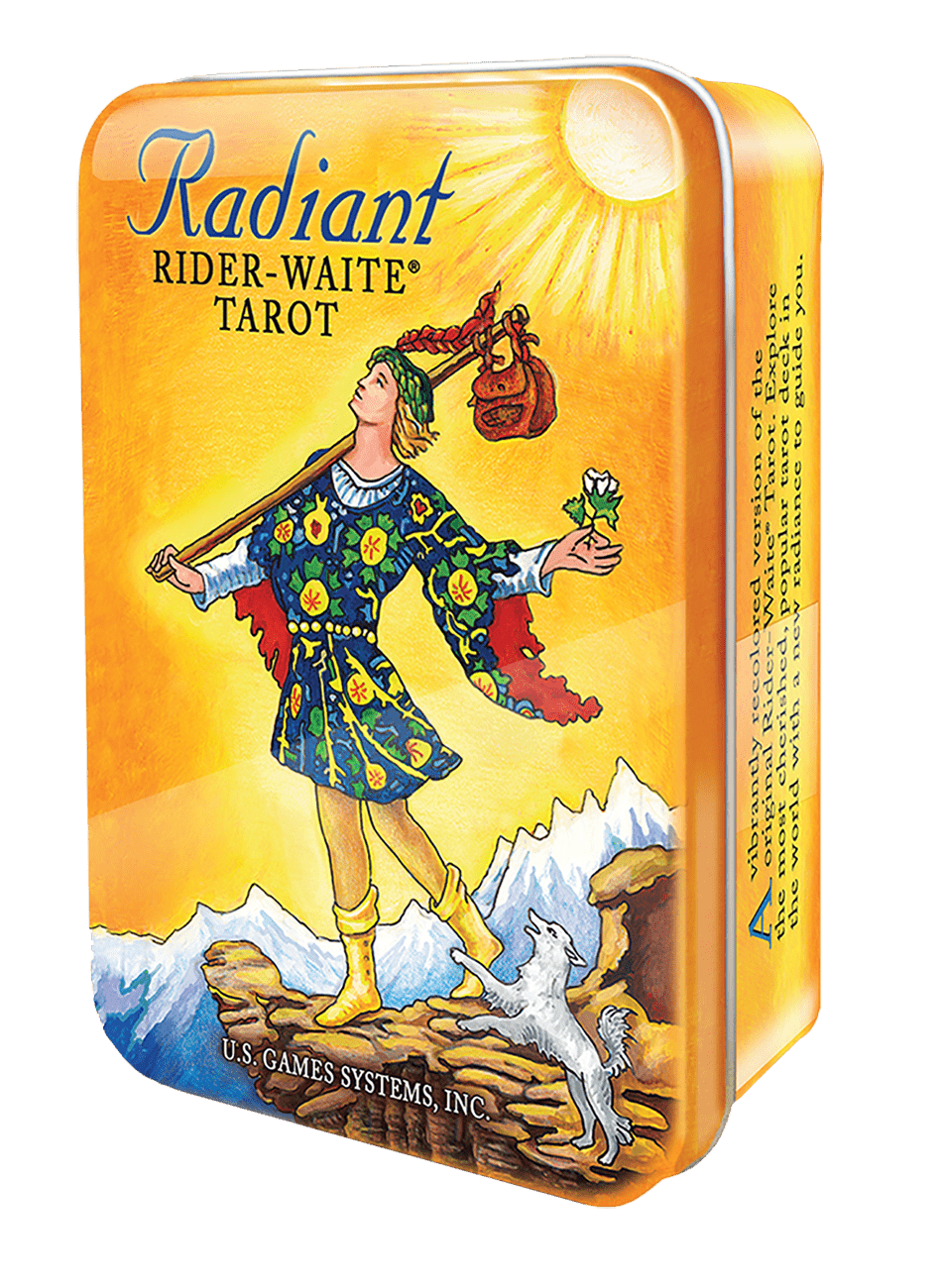Box cover of Radiant Rider Waite Tarot (Tin) tarot card deck — Eternal Spirit