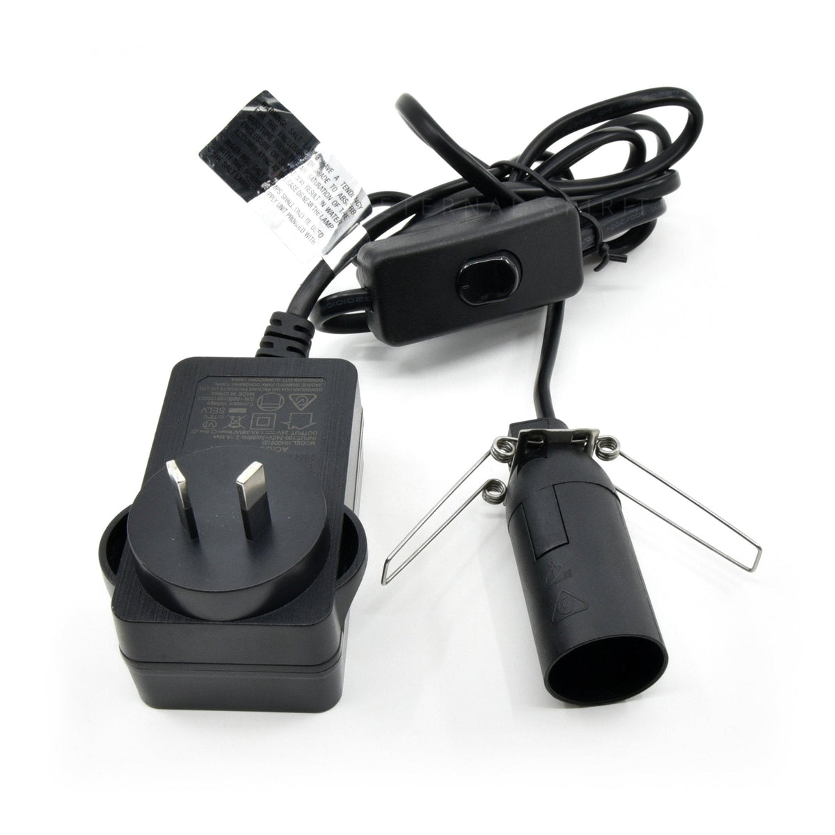 Black salt lamp replacement cord with switch and globe — Eternal Spirit