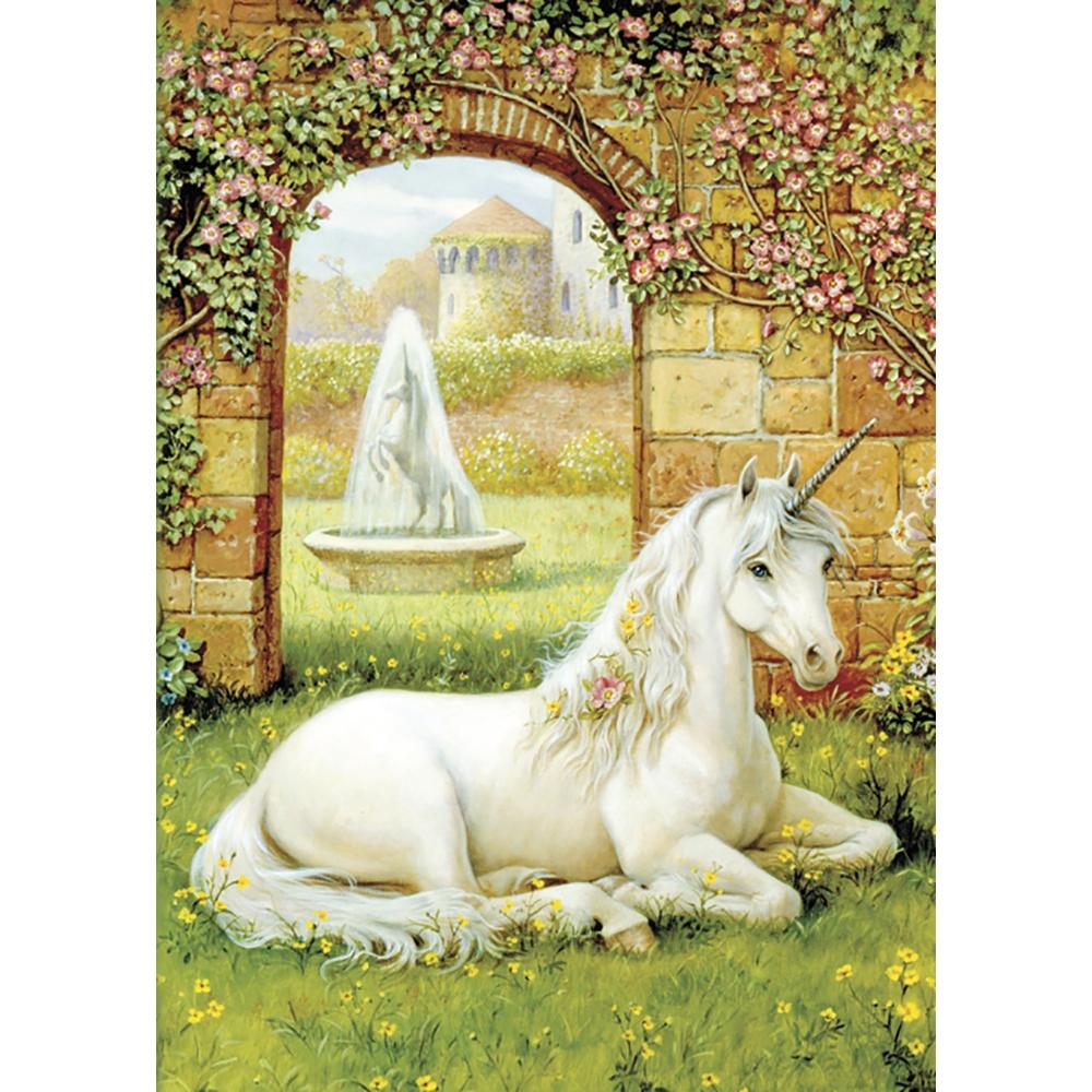 Tree Free Unicorn Garden card, richly illustrated front artwork — Eternal Spirit