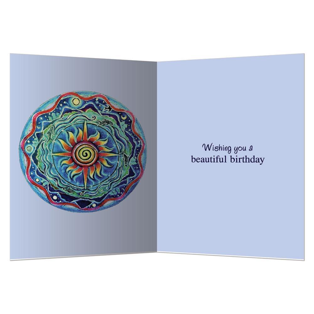 inside of Tree Free Celebrating the Day card with its printed message — Eternal Spirit