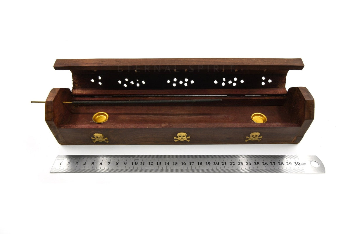 Natural wooden Tree of Life incense box, carved lid — Eternal Spirit
