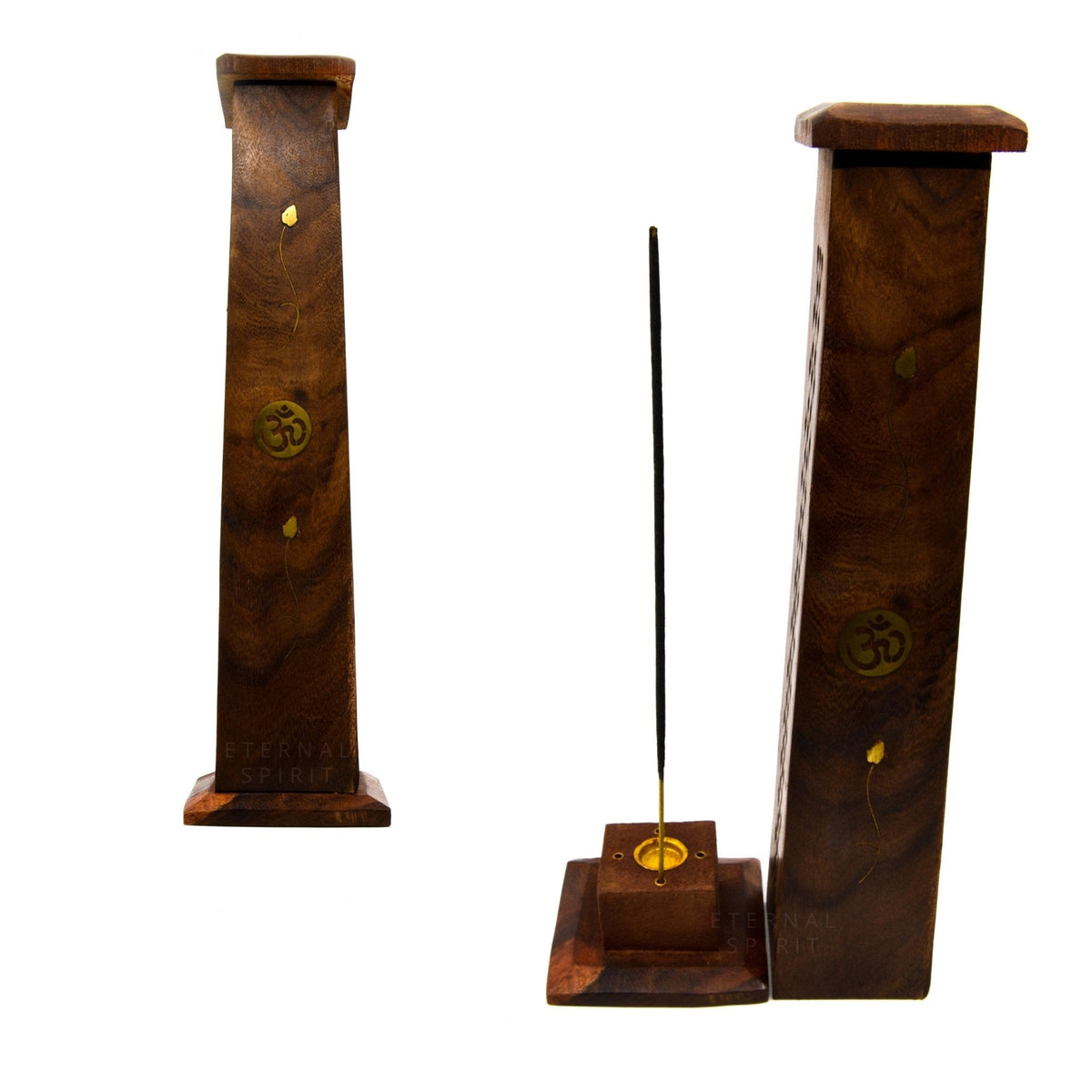 Pentagram (Black) incense tower holder, ornate carved design — Eternal Spirit