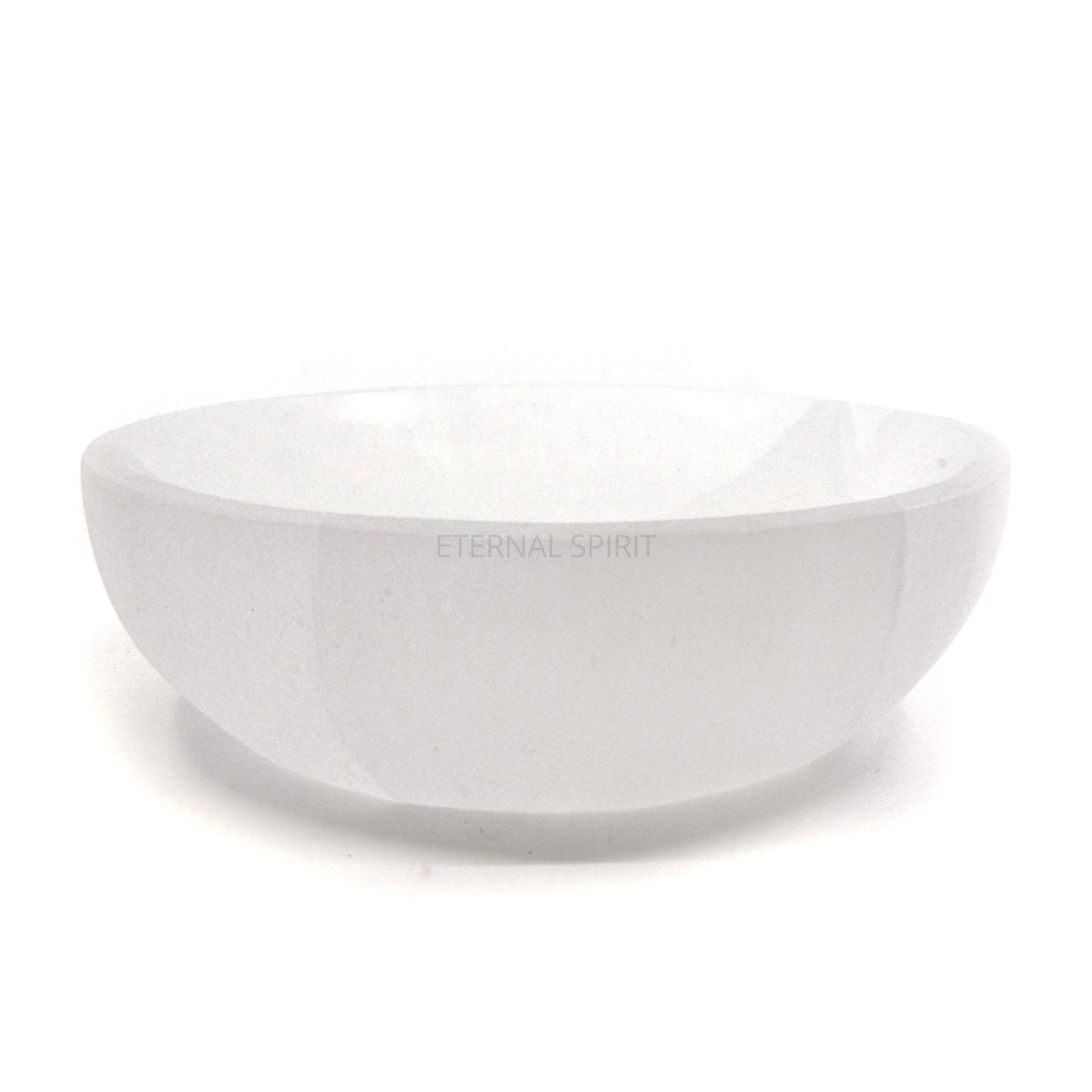 luminous white Selenite charging bowl 15cm with Round design, showcasing natural beauty — Eternal Spirit
