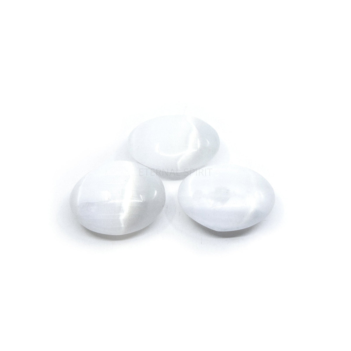luminous white Selenite palm stone 7cm — Eternal Spirit