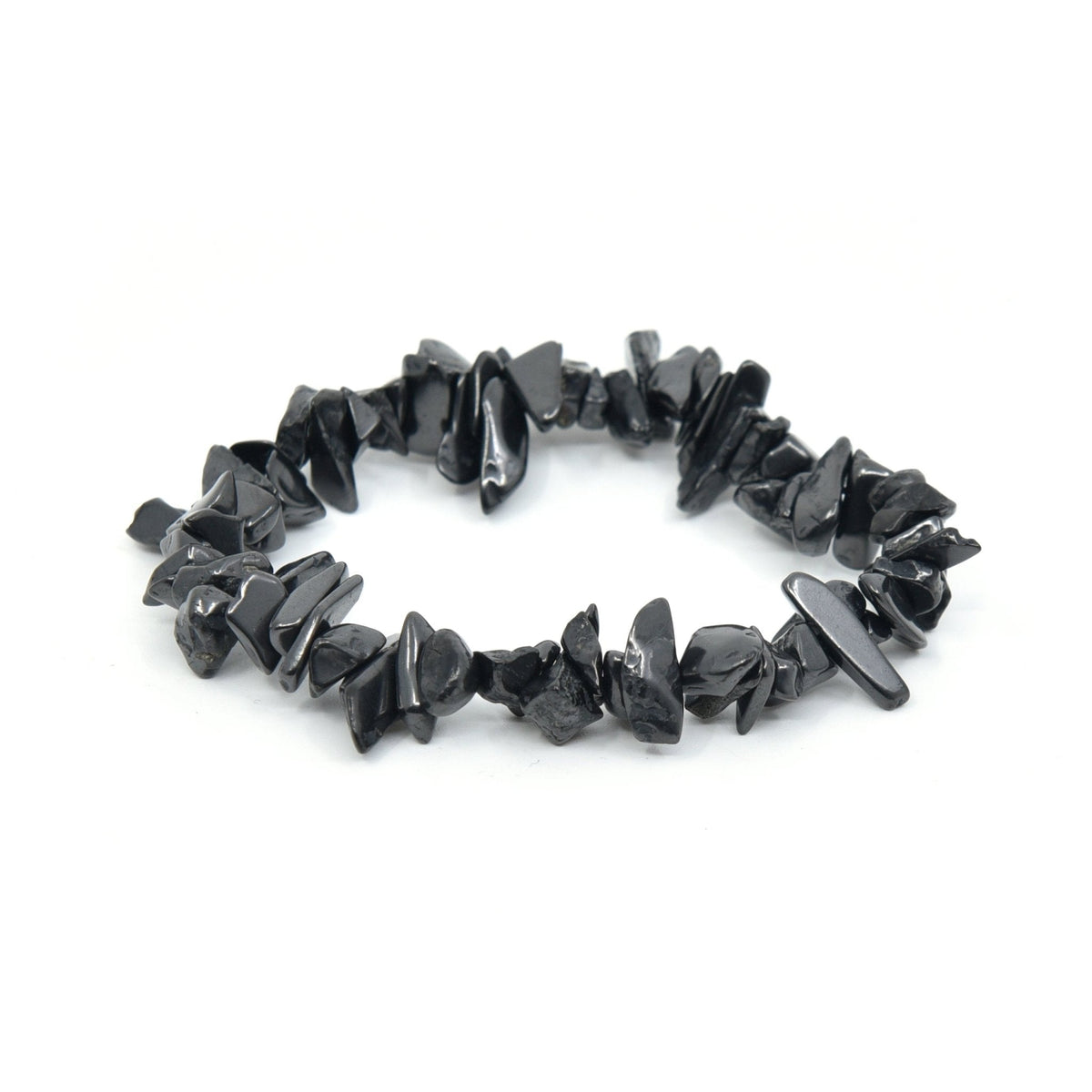 natural Shungite crystal chip bracelet with raw stone texture — Eternal Spirit
