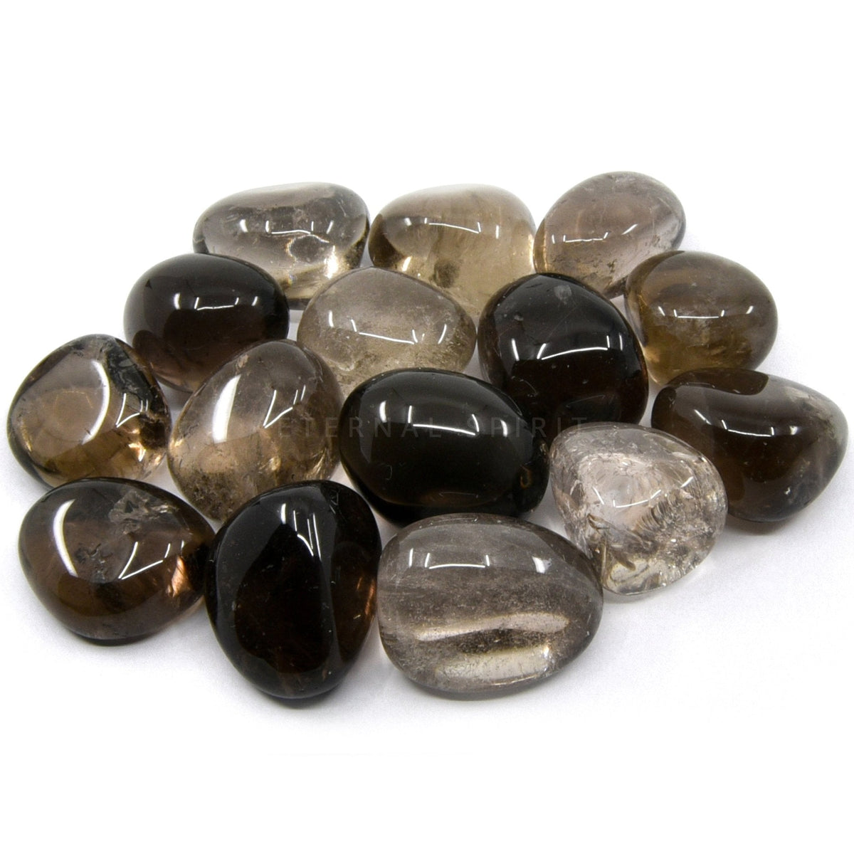 collection of polished Quartz (Smokey) tumble stones — Eternal Spirit