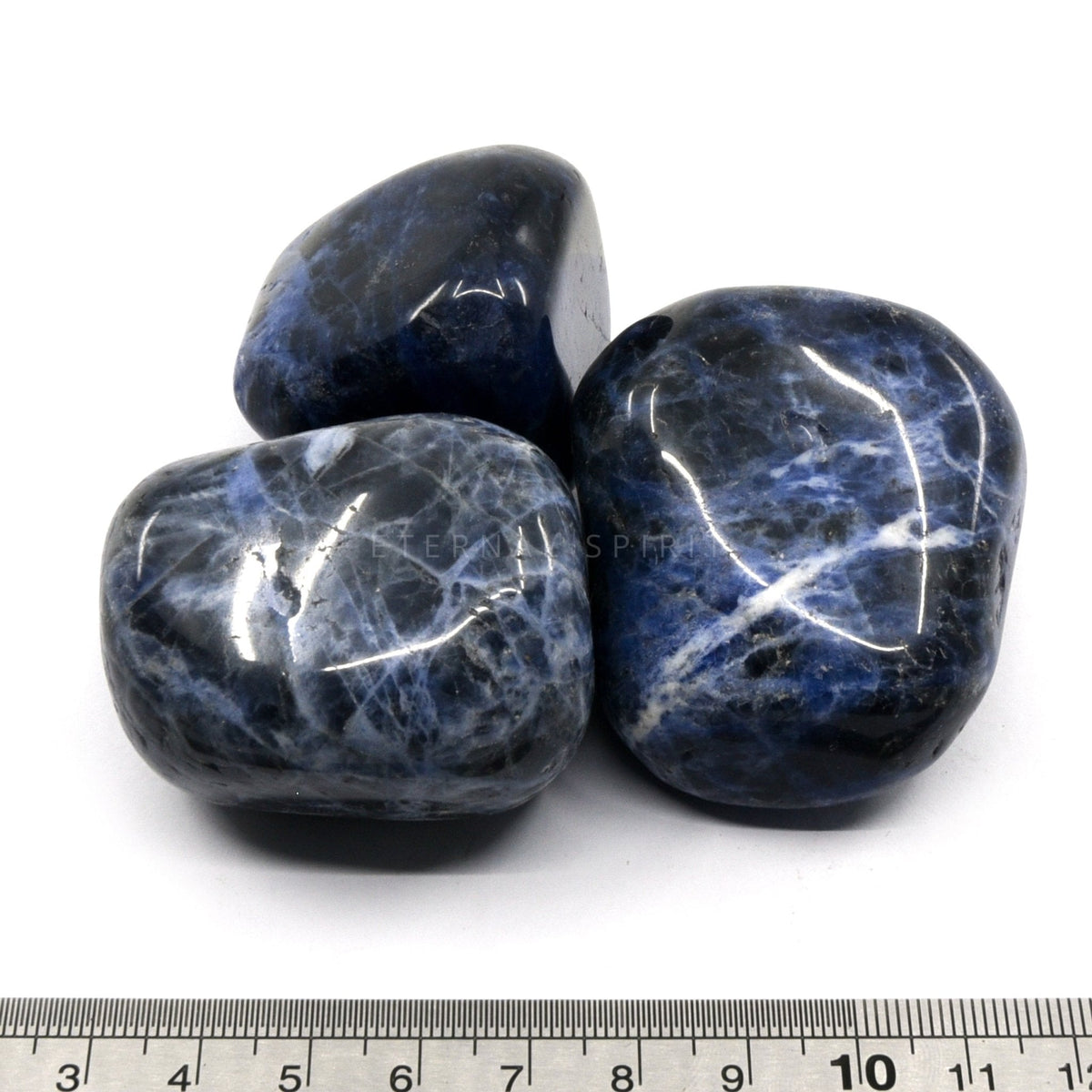 close-up of extra-large Sodalite tumbles showing natural colour and lustre — Eternal Spirit