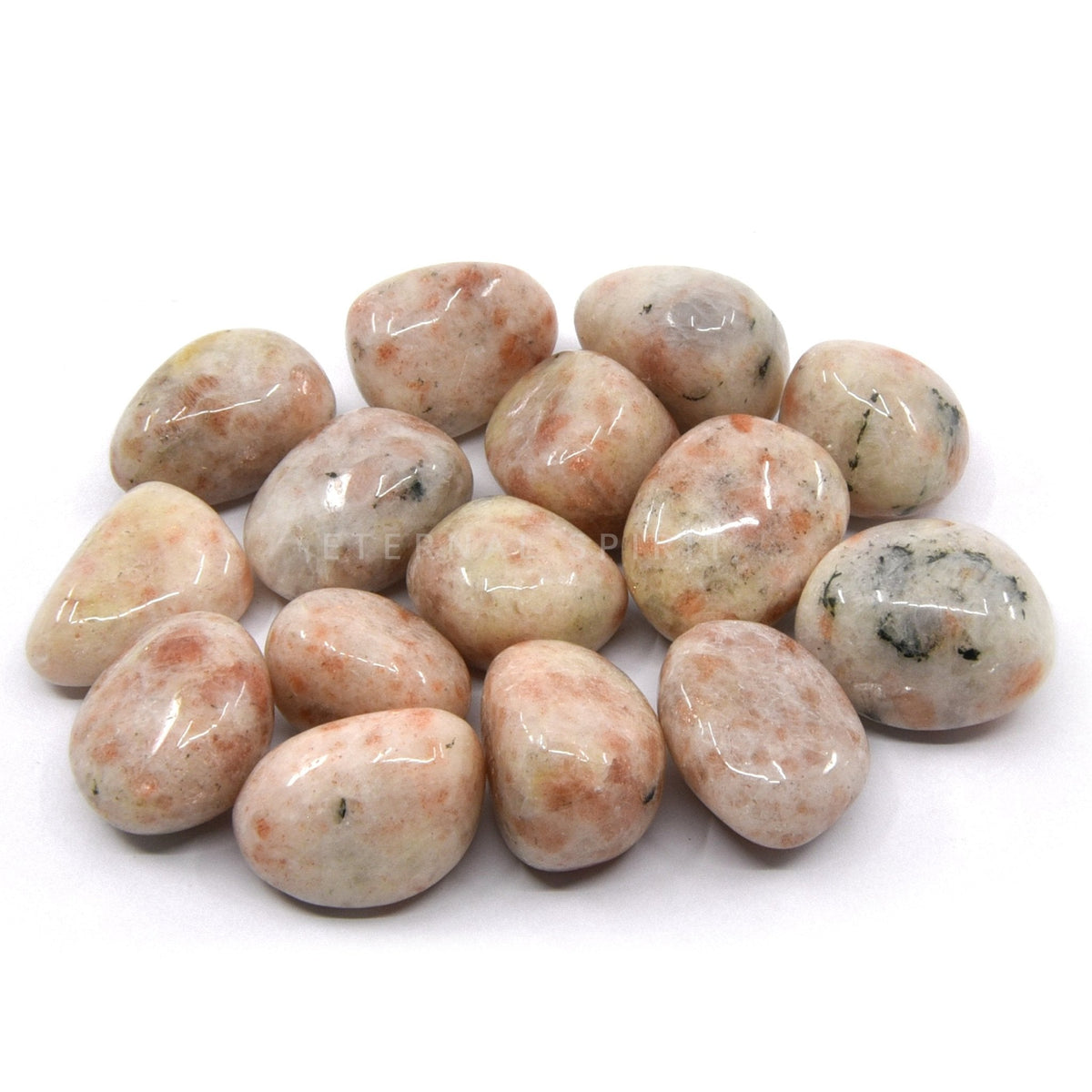 collection of polished Sunstone tumble stones — Eternal Spirit