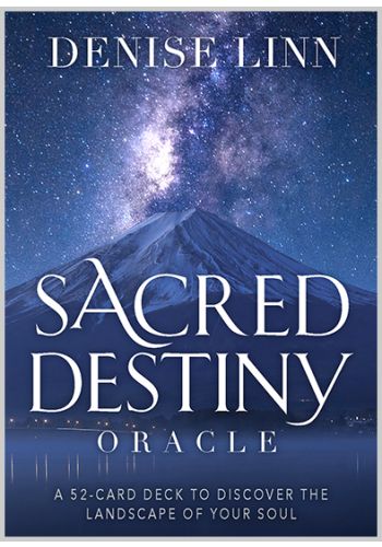 Sacred Destiny Oracle box in navy blue with golden script by Denise Linn — Eternal Spirit