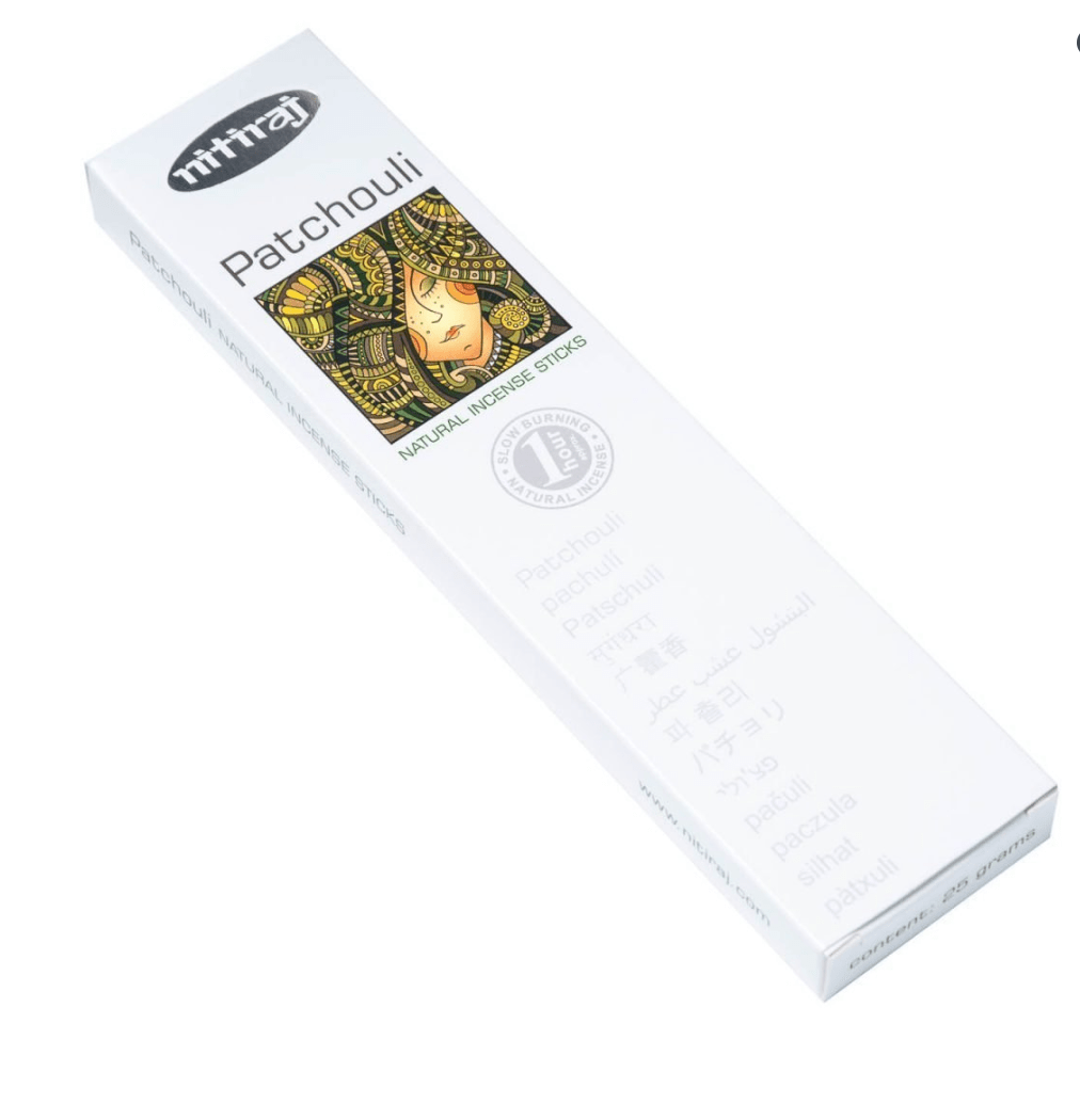 incense sticks - nitiraj naturals "patchouli", artisan packaging on white background — Eternal Spirit