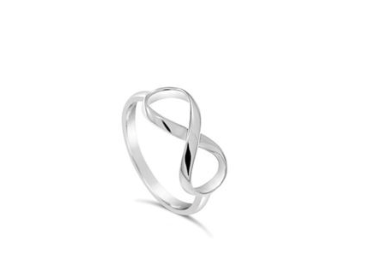 Sterling silver "infinity" silver 8mm ring, handcrafted elegance — Eternal Spirit