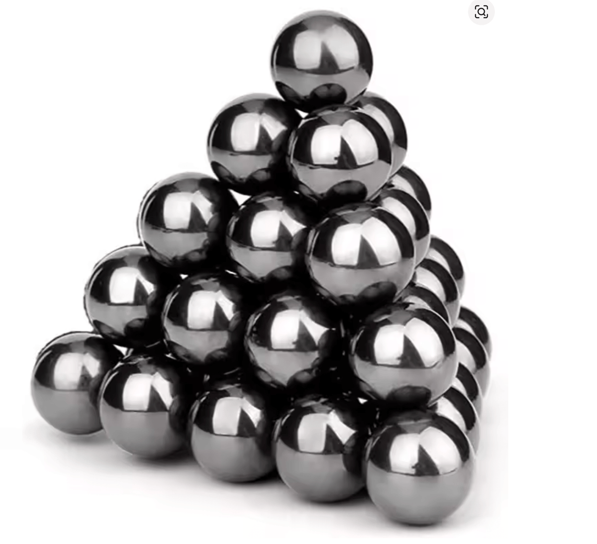 silvery metallic Hematite magnetic sphere, showing depth and lustre — Eternal Spirit