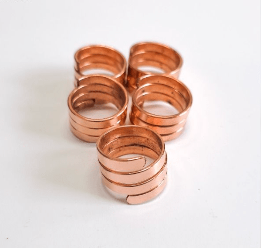 Handcrafted copper ring "smooth spiral" each sold separately, healing metal jewellery — Eternal Spirit