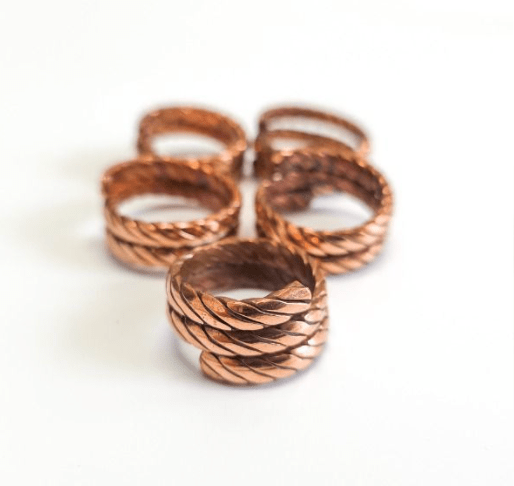 Handcrafted copper ring "weave spiral" each sold separately, healing metal jewellery — Eternal Spirit