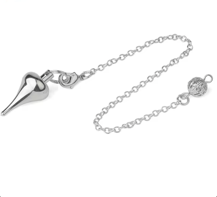 Polished Silver metal cone pendulum on silver chain — Eternal Spirit