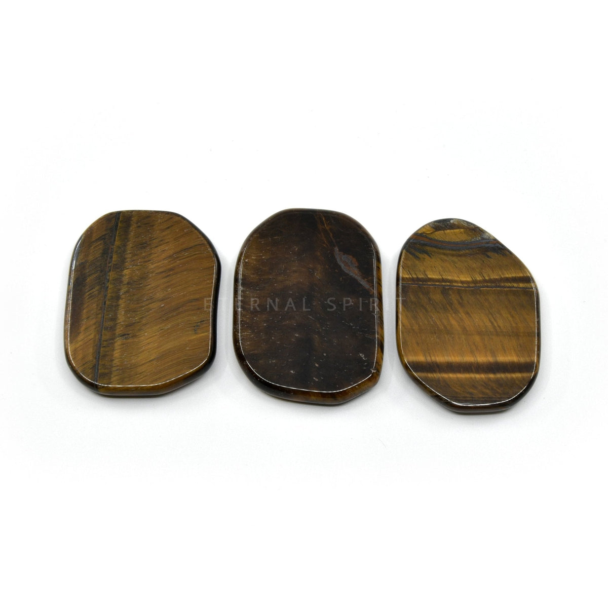 golden-banded Tiger Eye hand-polished palm stone — Eternal Spirit