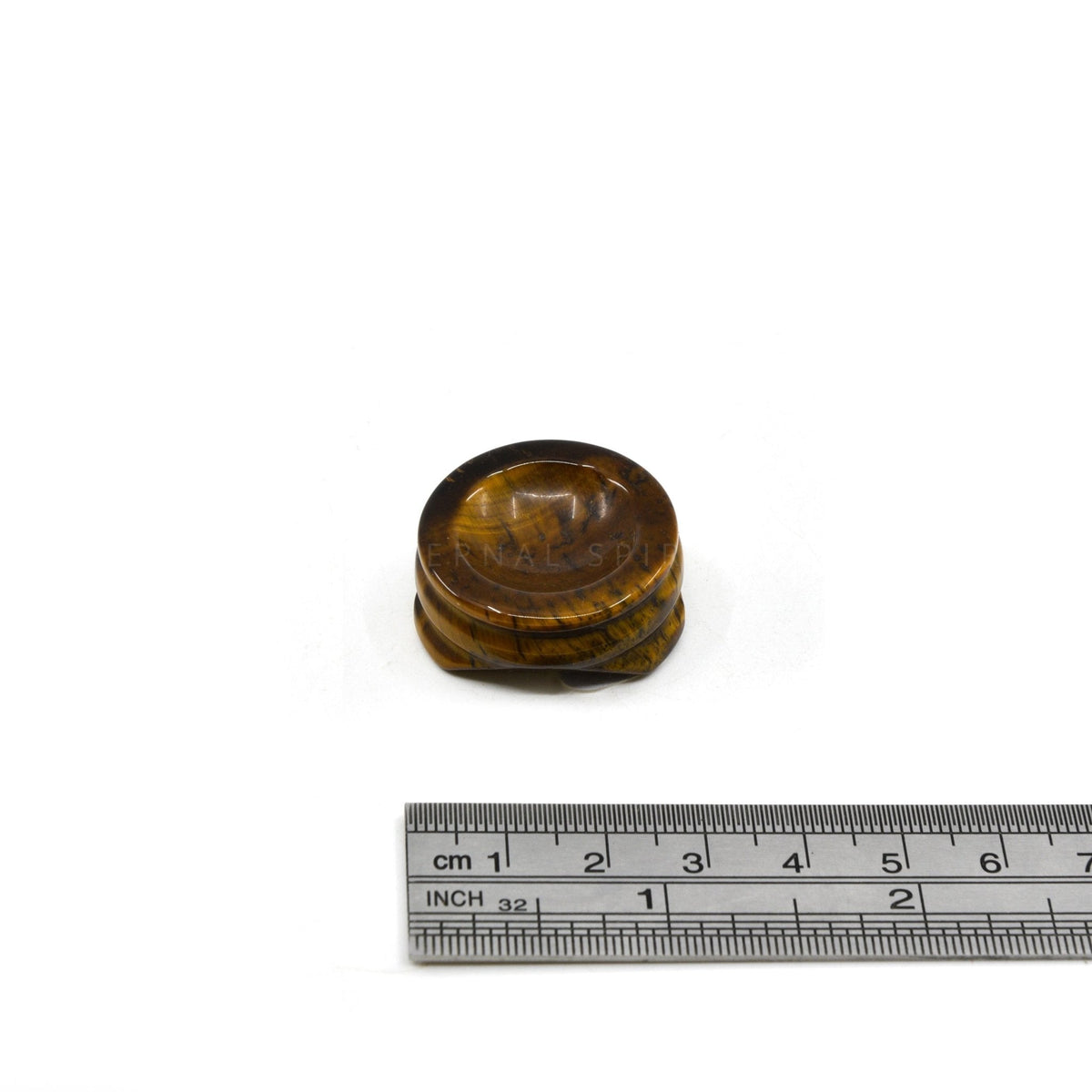 Golden-Banded Tiger Eye (Yellow) crystal sphere stand, hand-carved — Eternal Spirit