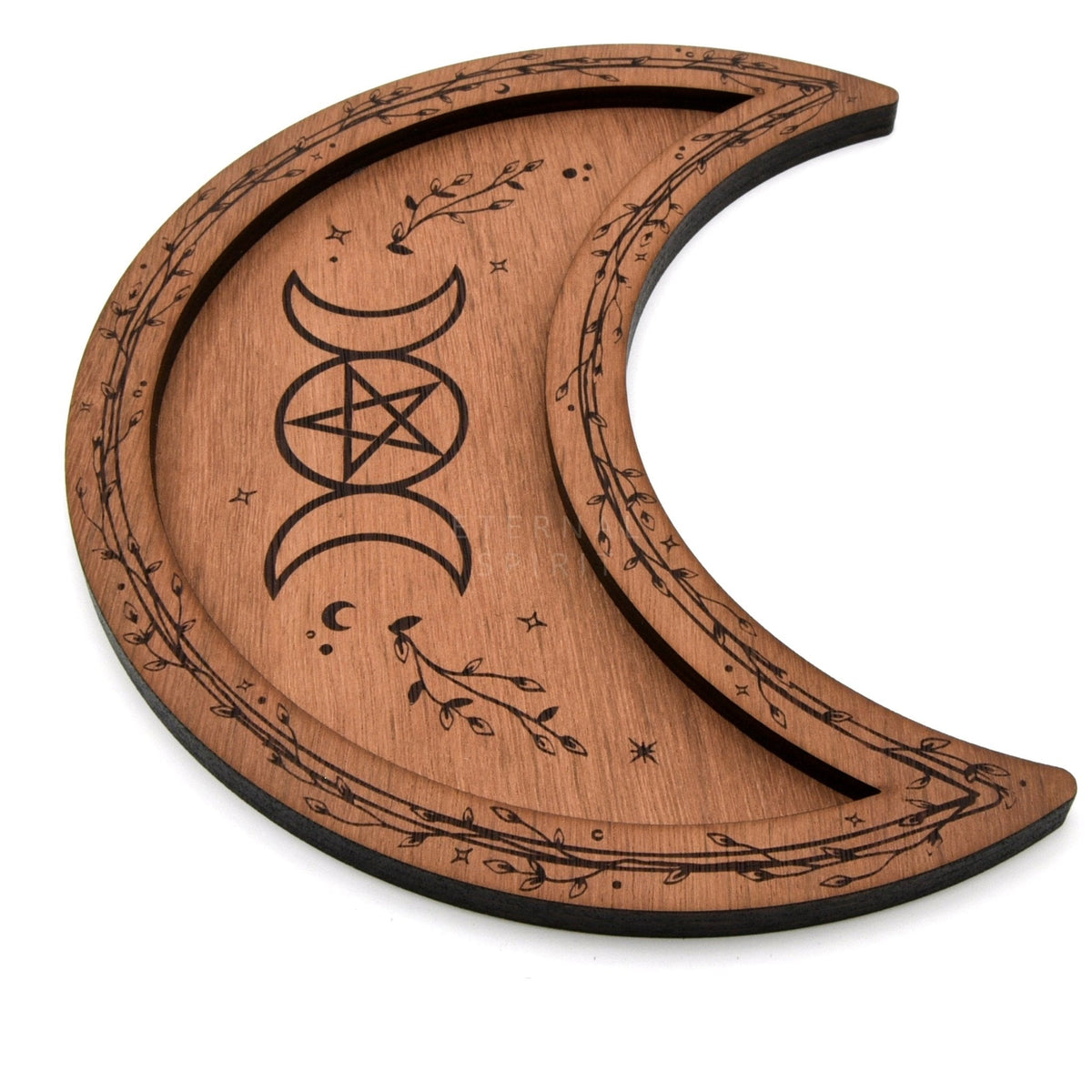 Brown Moon trinket dish with intricate engraved detail — Eternal Spirit
